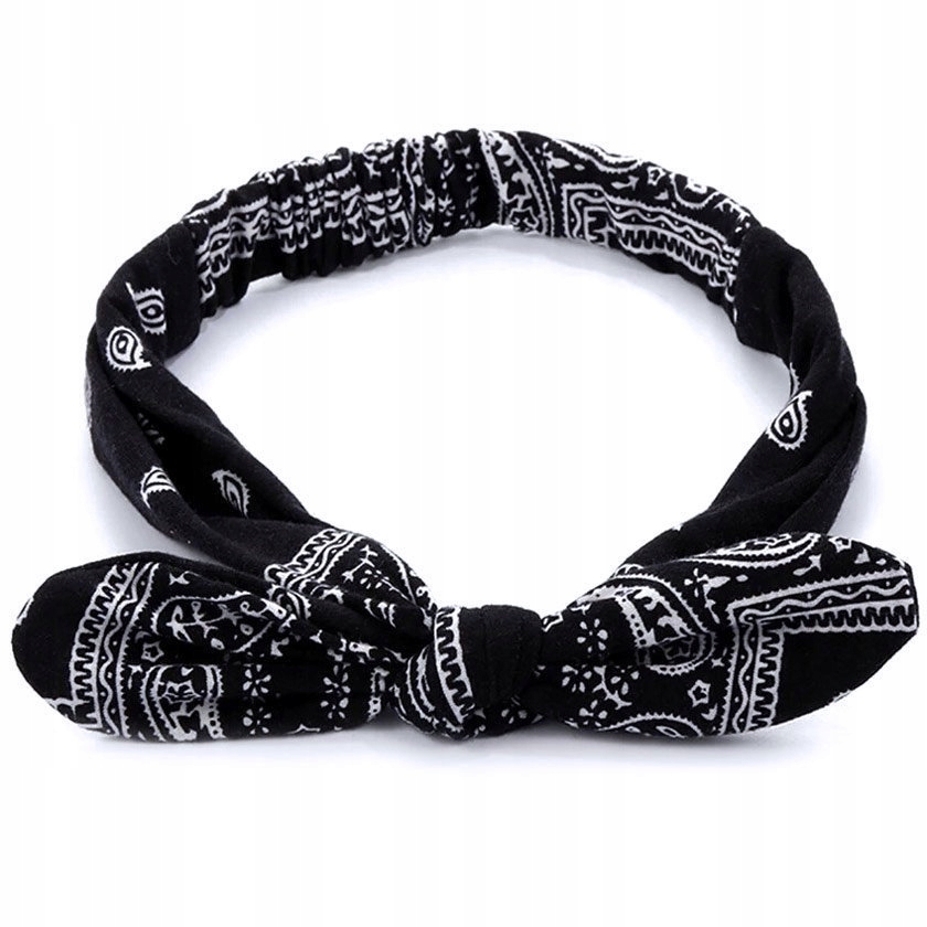 

Opaska do włosów Pin Up czarna Bandamka na gumce