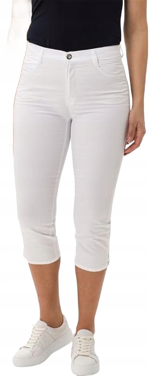 Brax Bílé Dámské Rybářské Kalhoty Hladké 36 6BA