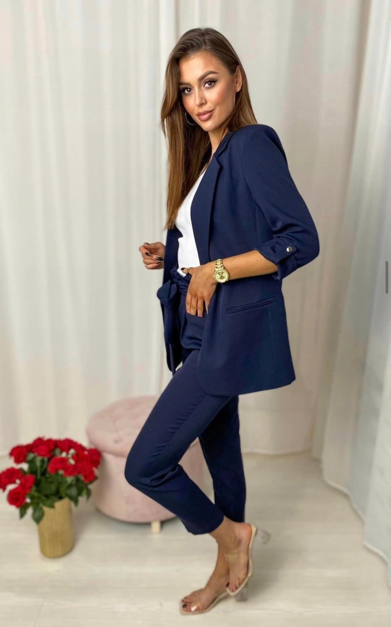 GARNITUR DAMSKI ADIKA TANGO - grafitowy (stalowy)- ROZMIAR 50 Marka bez marki