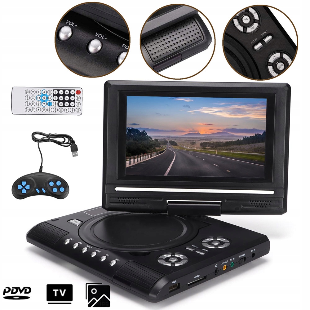 Mini DVD Přehrávač S Velkou Otočnou Obrazovkou Hd Přenosný DVD Přehrávač