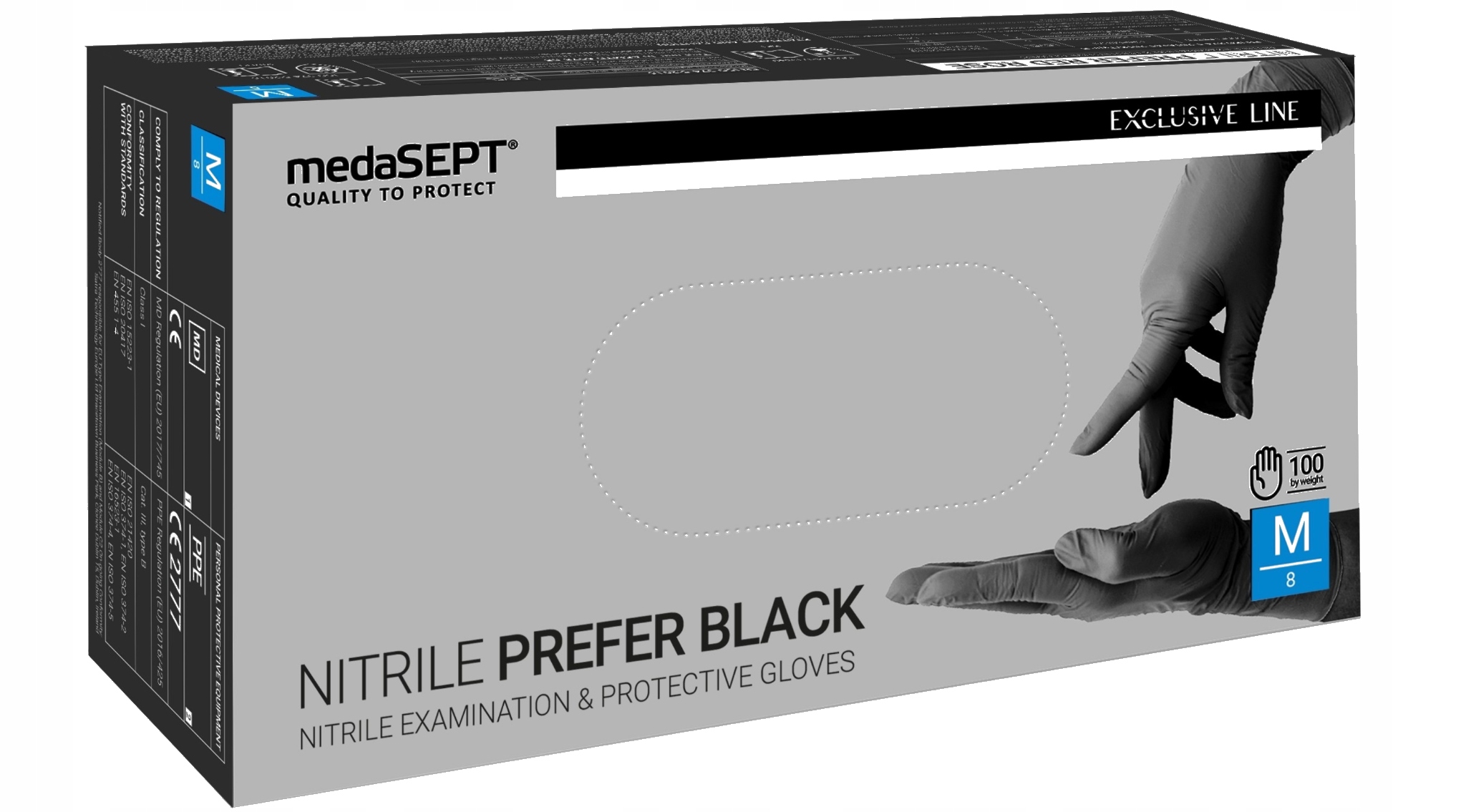 Rękawice RĘKAWICZKI nitrylowe mocne BLACK 100sz MEDASPET