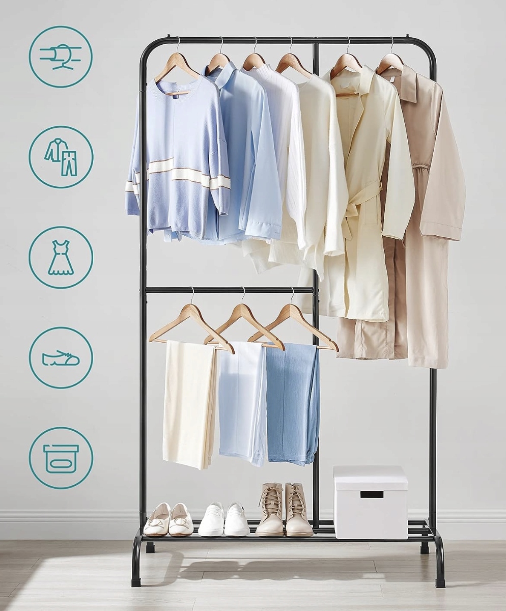 WIESZAK NA UBRANIA METALOWY STABILNY NOSNOŚĆ 100 KG MOCNY Szerokość mebla 105 cm