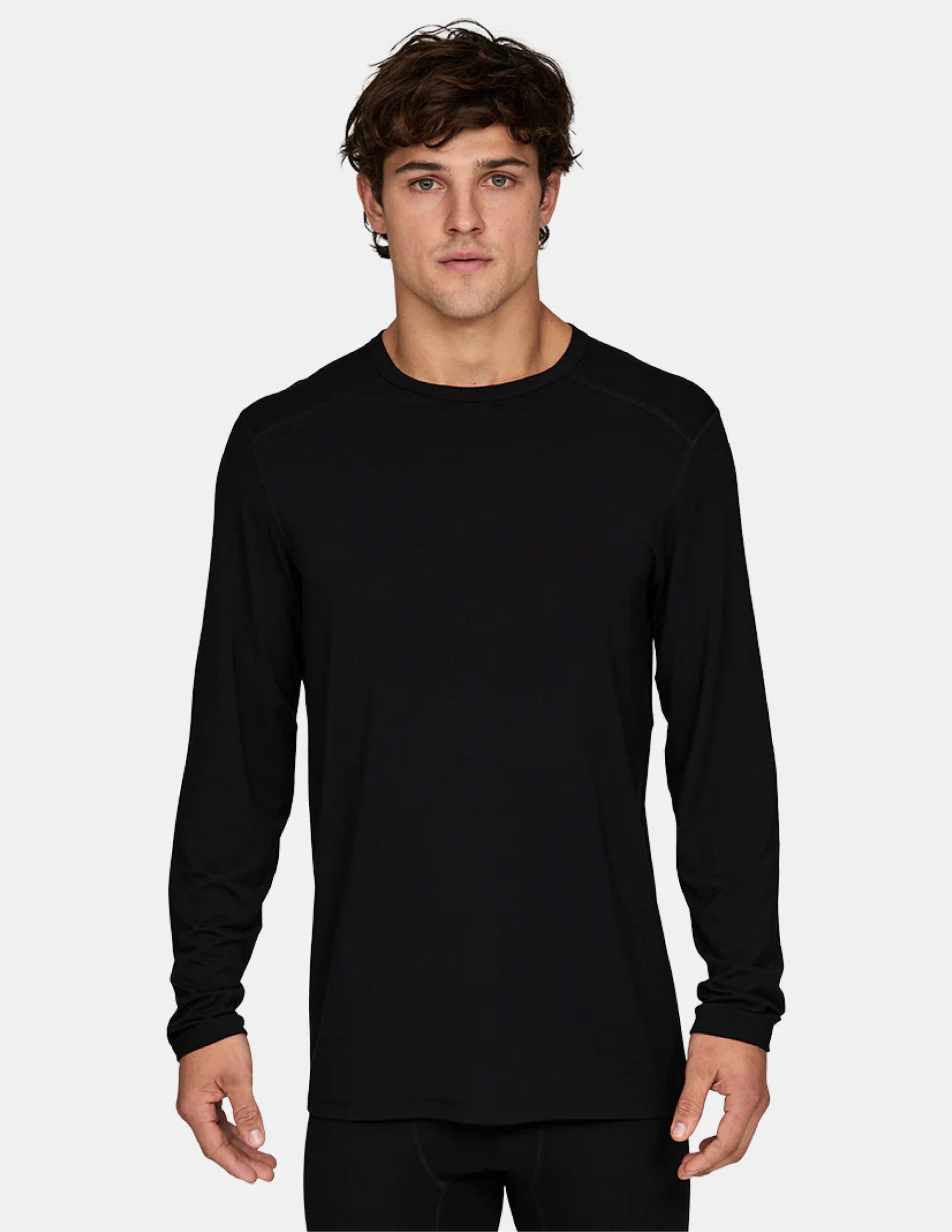 Pánské termoaktivní tričko Lé Bent Midweight Crew Merino Černá S