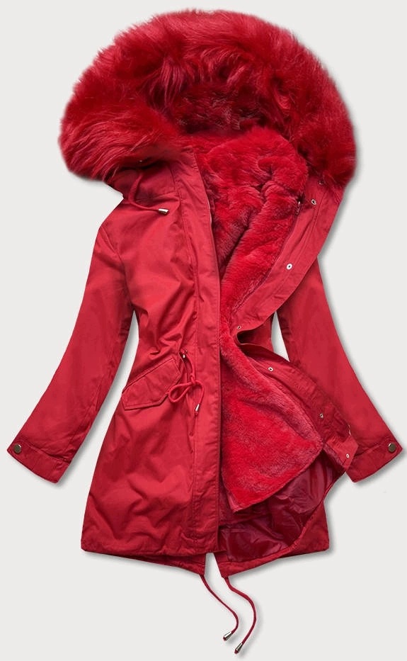 Zimní Parka S Červenou Podšívkou 7600 S (36)