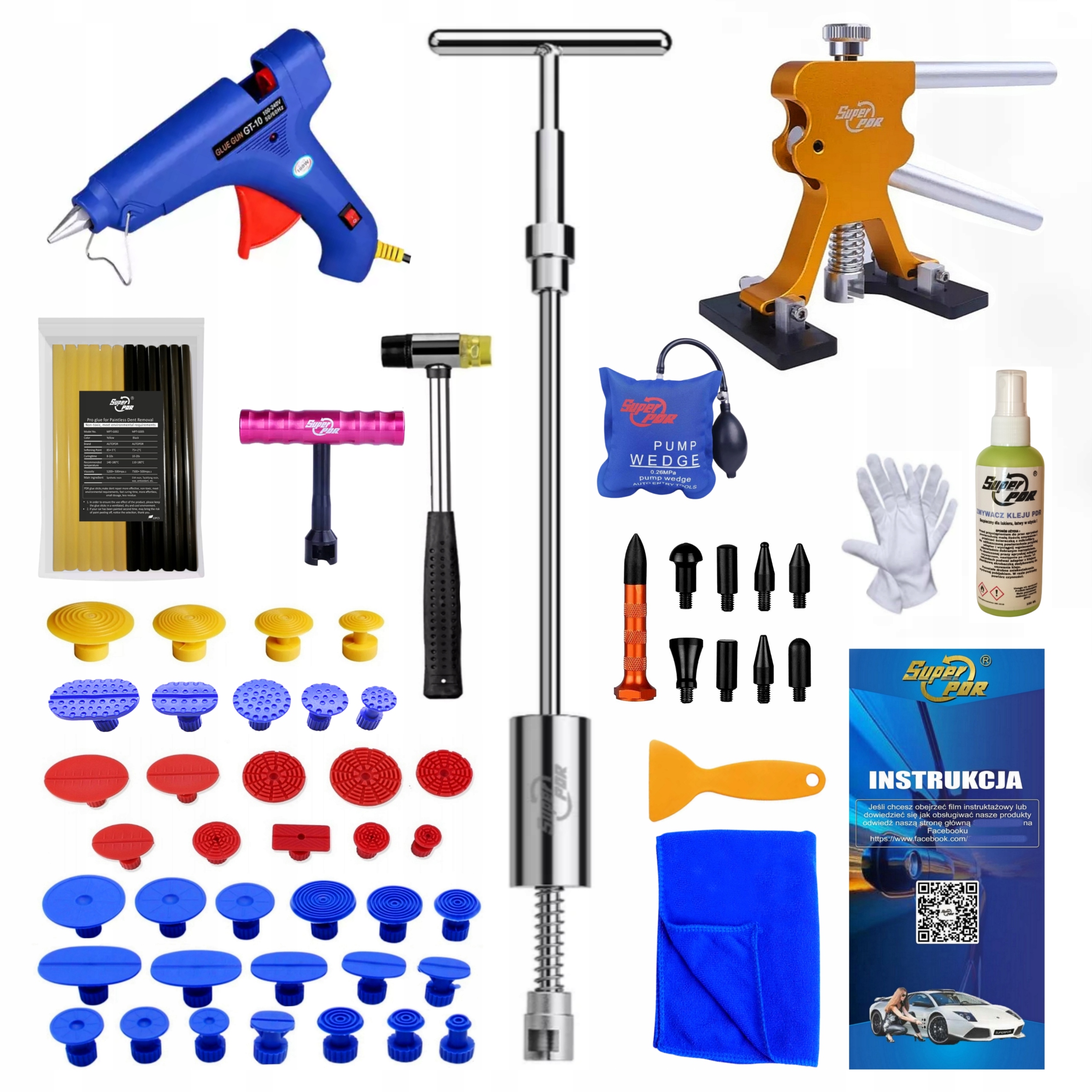 ZESTAW PDR do usuwania wgnieceń wgniotek karoserii
