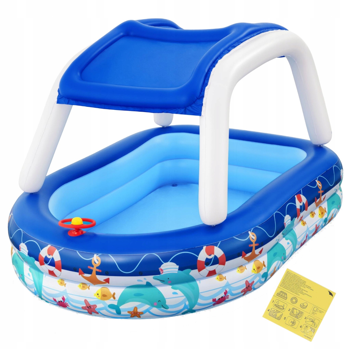 Brouzdaliště bazén se stříškou Loď Volant Klakson 213x155 cm Bestway54370