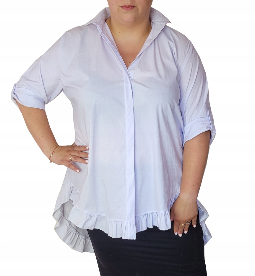 Długa koszula tunika FALBANKA 50/52 4xl 5xl czerwona Kolor czerwony