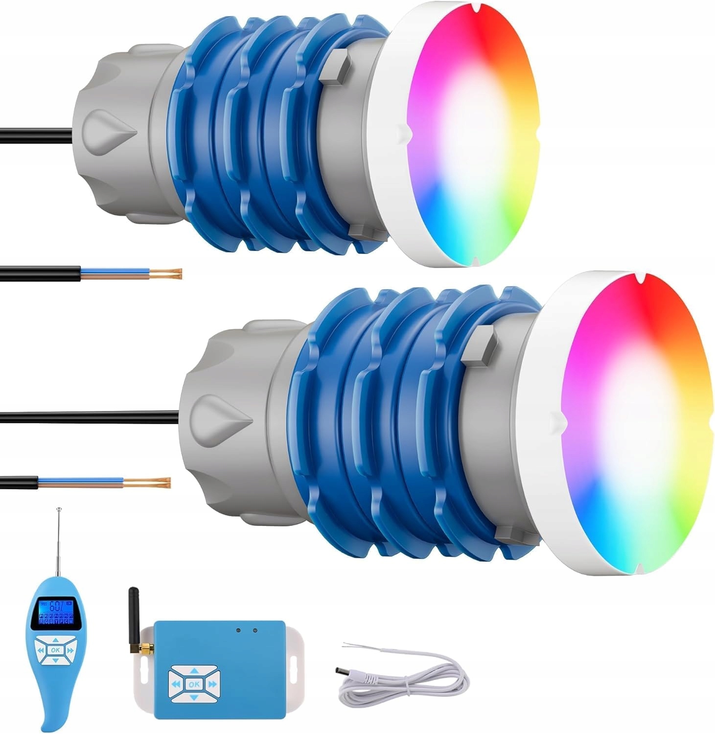 Led bazénová lampa LyLmLe PL06-CS6W(A)-D 6W Rgb IP68 12V s diaľkovým ovládaním 2 ks