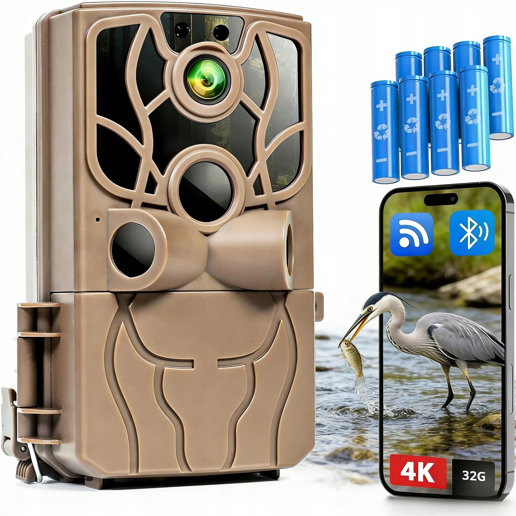 Lesní Kamera 48MPX 4K Voděodolná Pro Lovecké Infračervené Diody 850nm