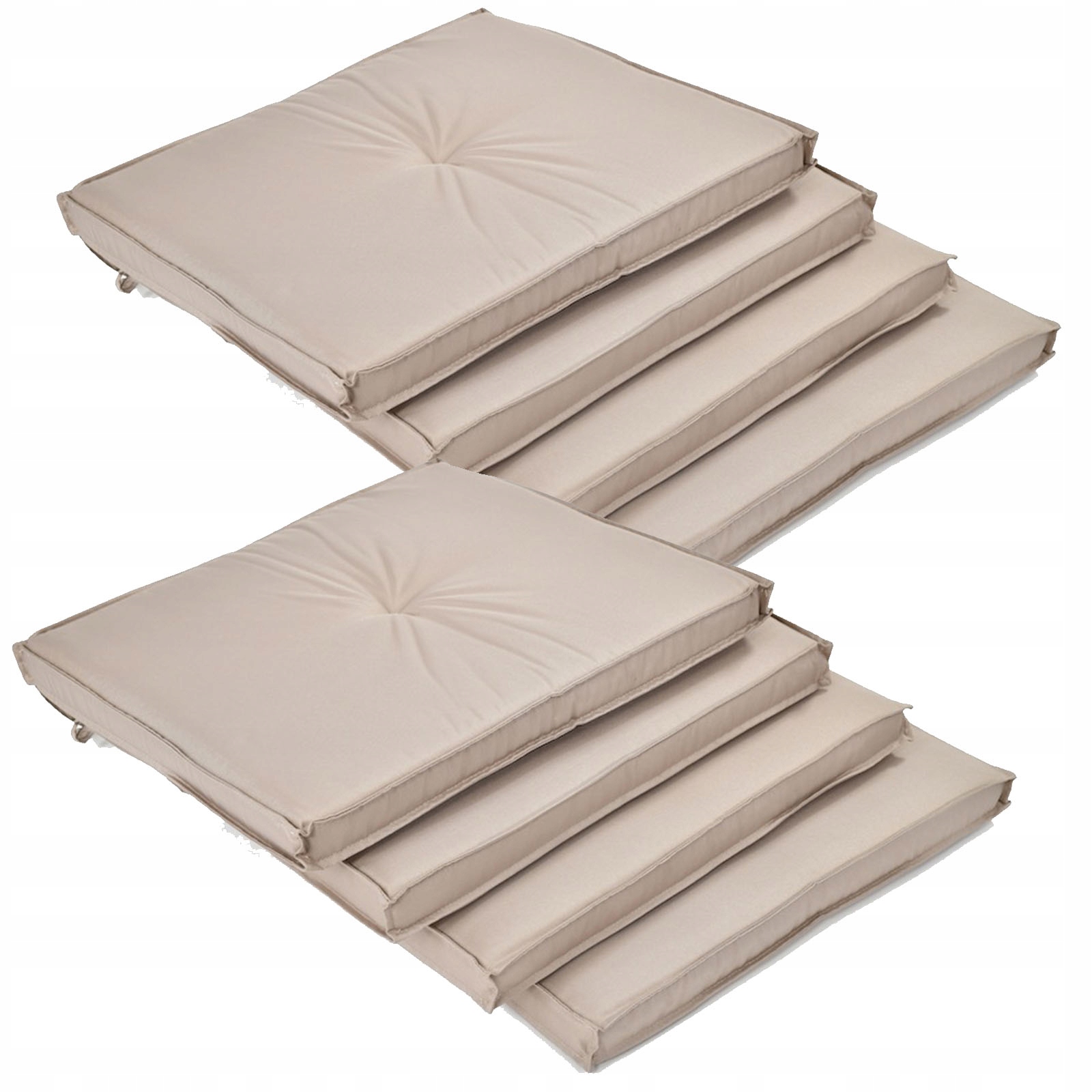 Vankúše na kreslá a stoličky béžové 8ks – vodotesné, pohodlné na terasu