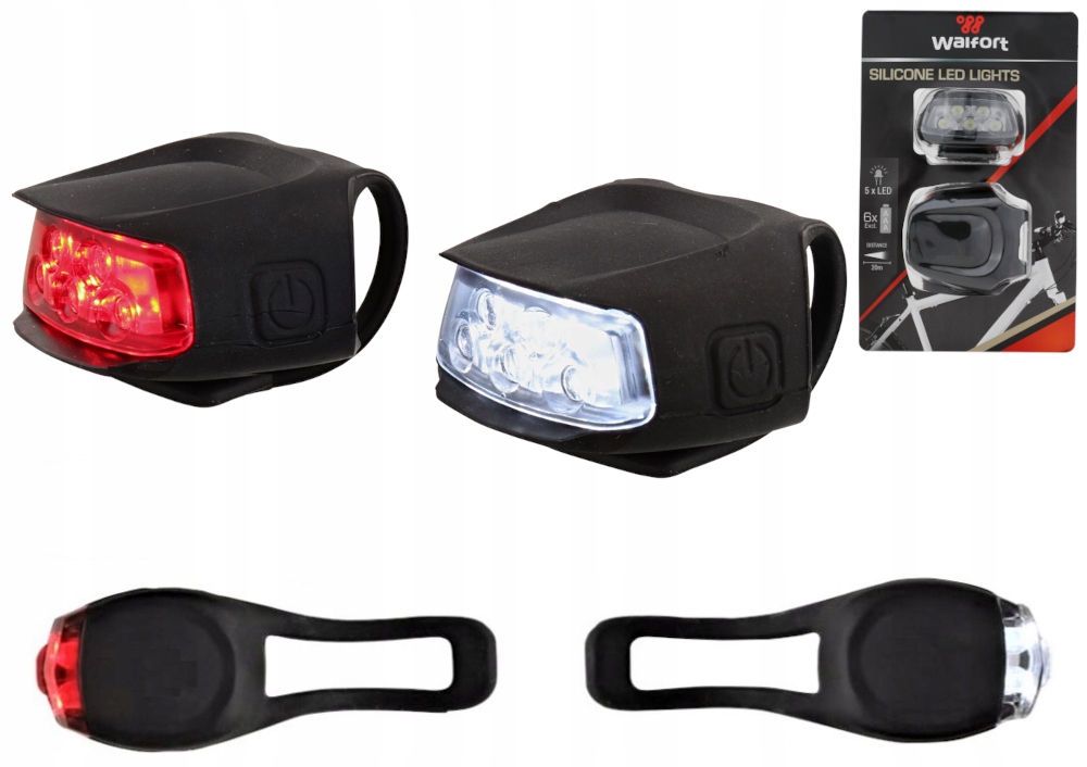 ZESTAW LAMPEK OŚWIETLENIE LED ROWER PRZÓD I TYŁ