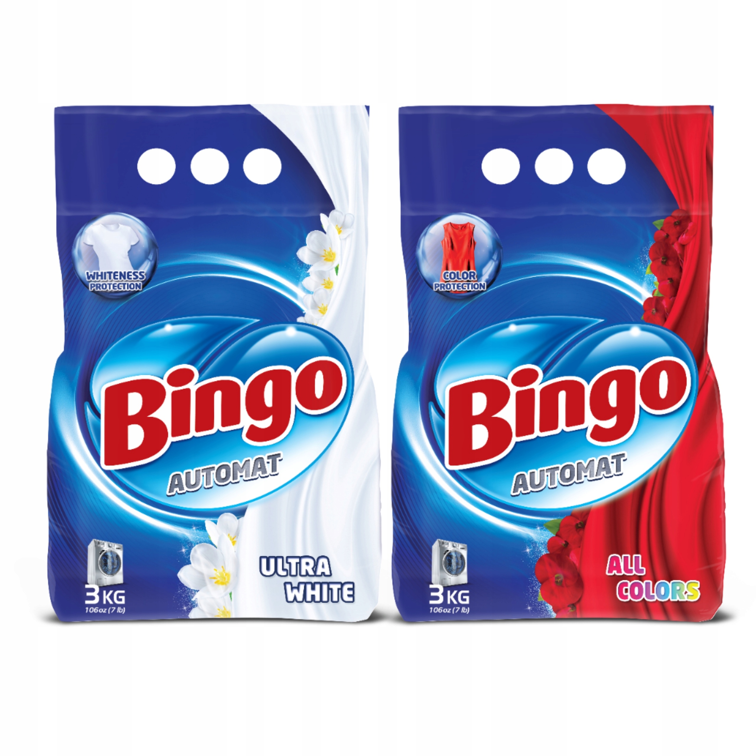 Levně Prášek na barevné prádlo 3 kg Prášek na bílé prádlo 3 kg Bingo Matic