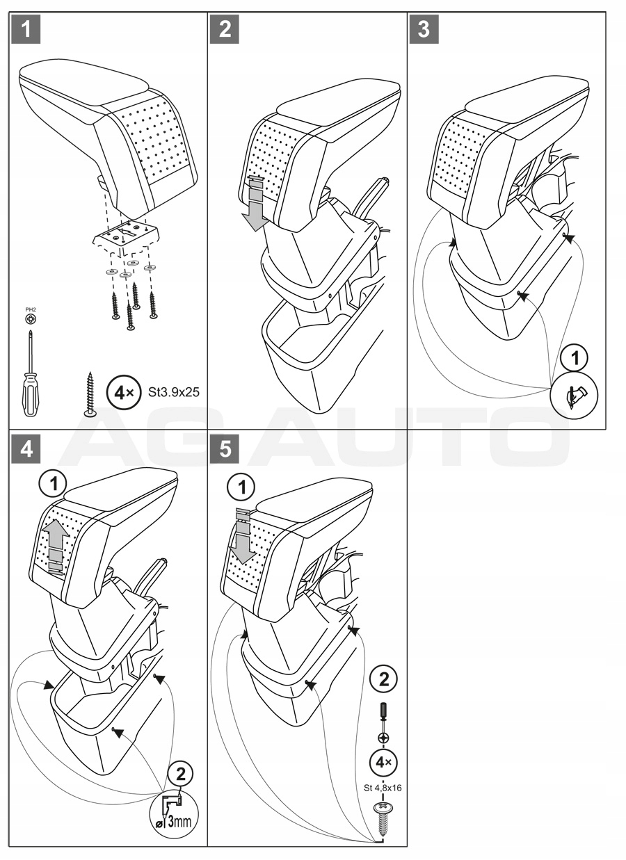 PODLOKIETNIK STANDARD Kia Rio 2011 Generic Product podlokietnik
