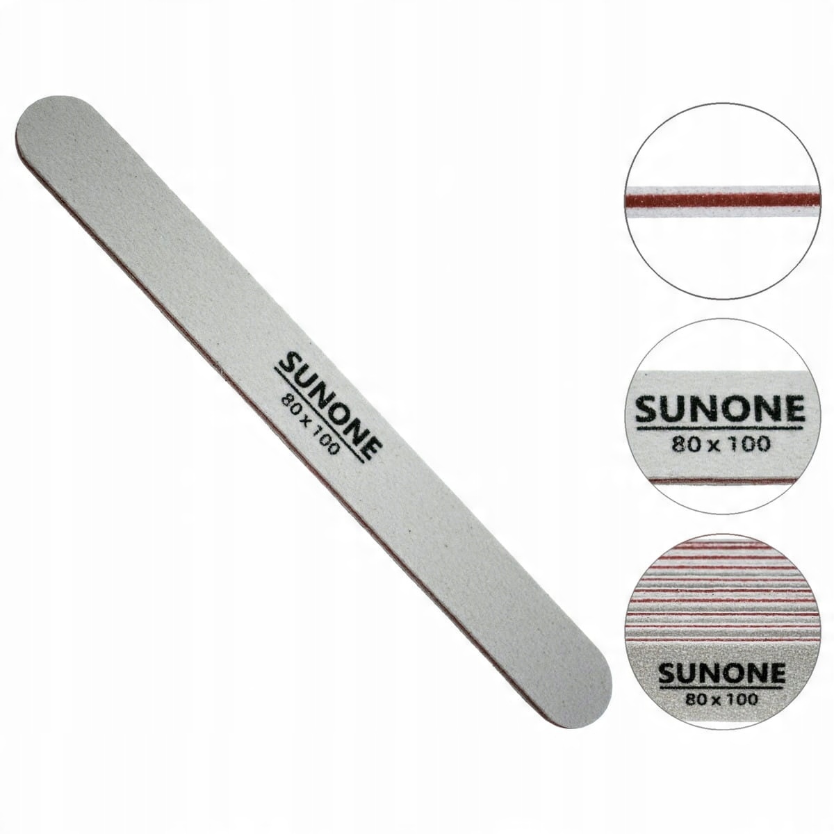 

Sunone Pilniki manicure 10szt. prosty biały 80/100