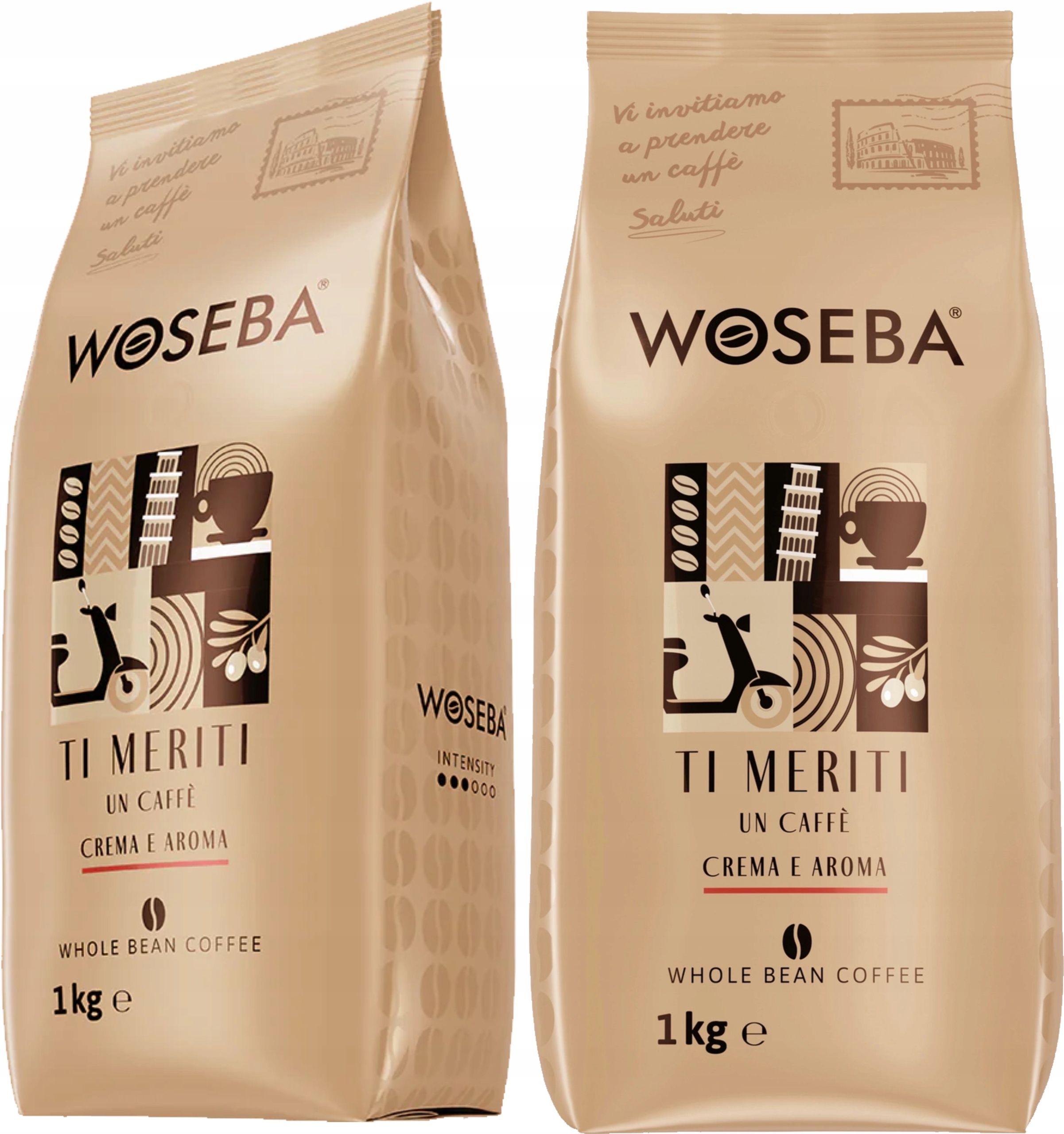 Levně Káva zrnková Woseba Ti Meriti Crema e Aroma 2 x 1 kg