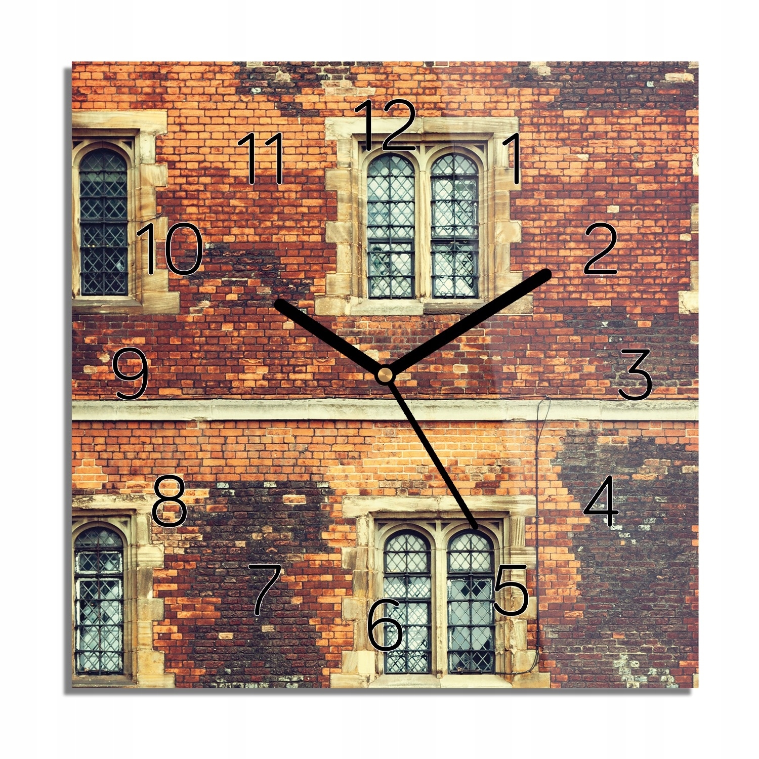 

Budynek okna zegar na szkle kwadrat 30x30 z foto
