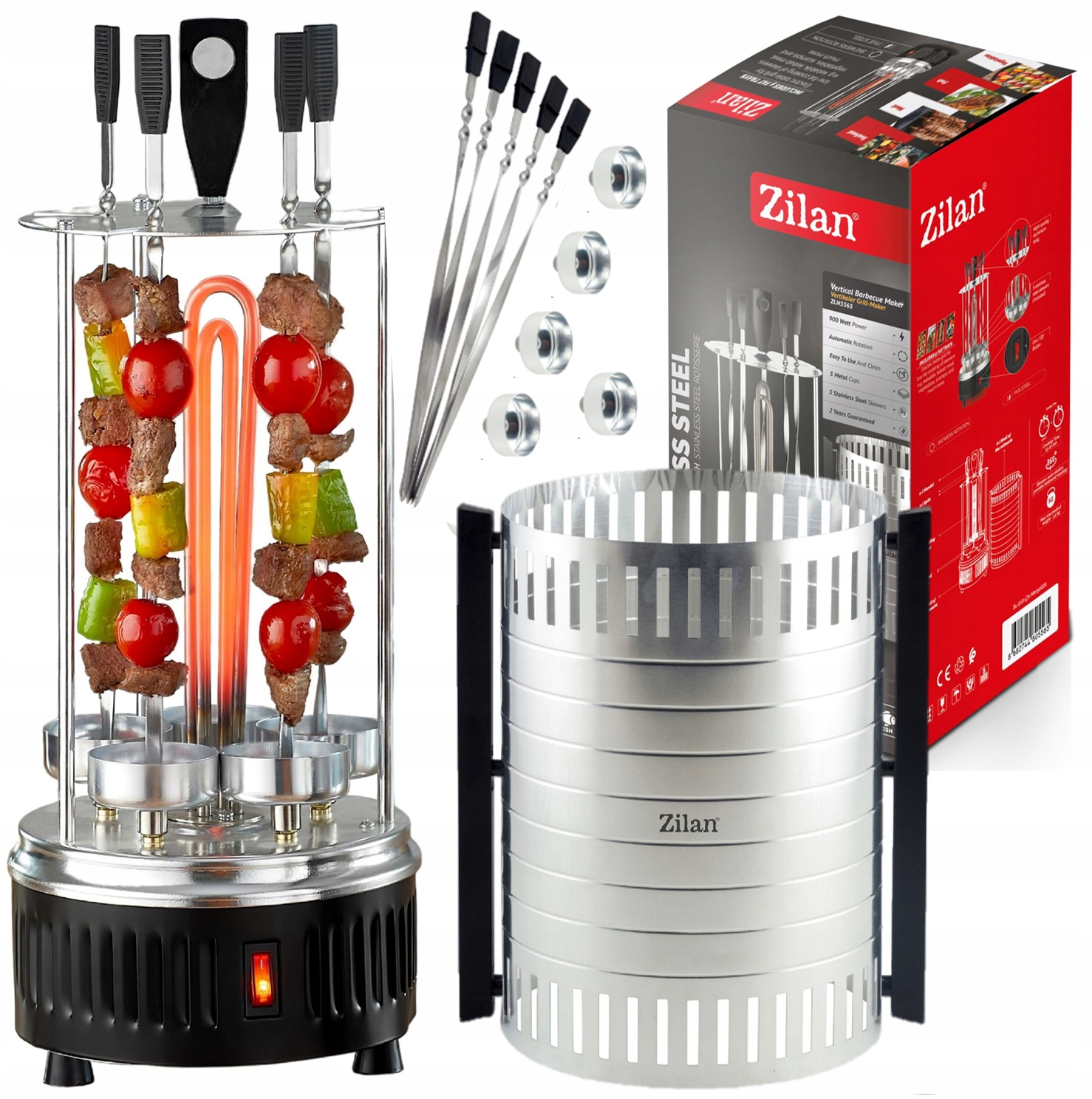 GRILL ELEKTRYCZNY OBROTOWY PIONOWY KEBAB SZASZŁYK OPIEKACZ 900W Sklep