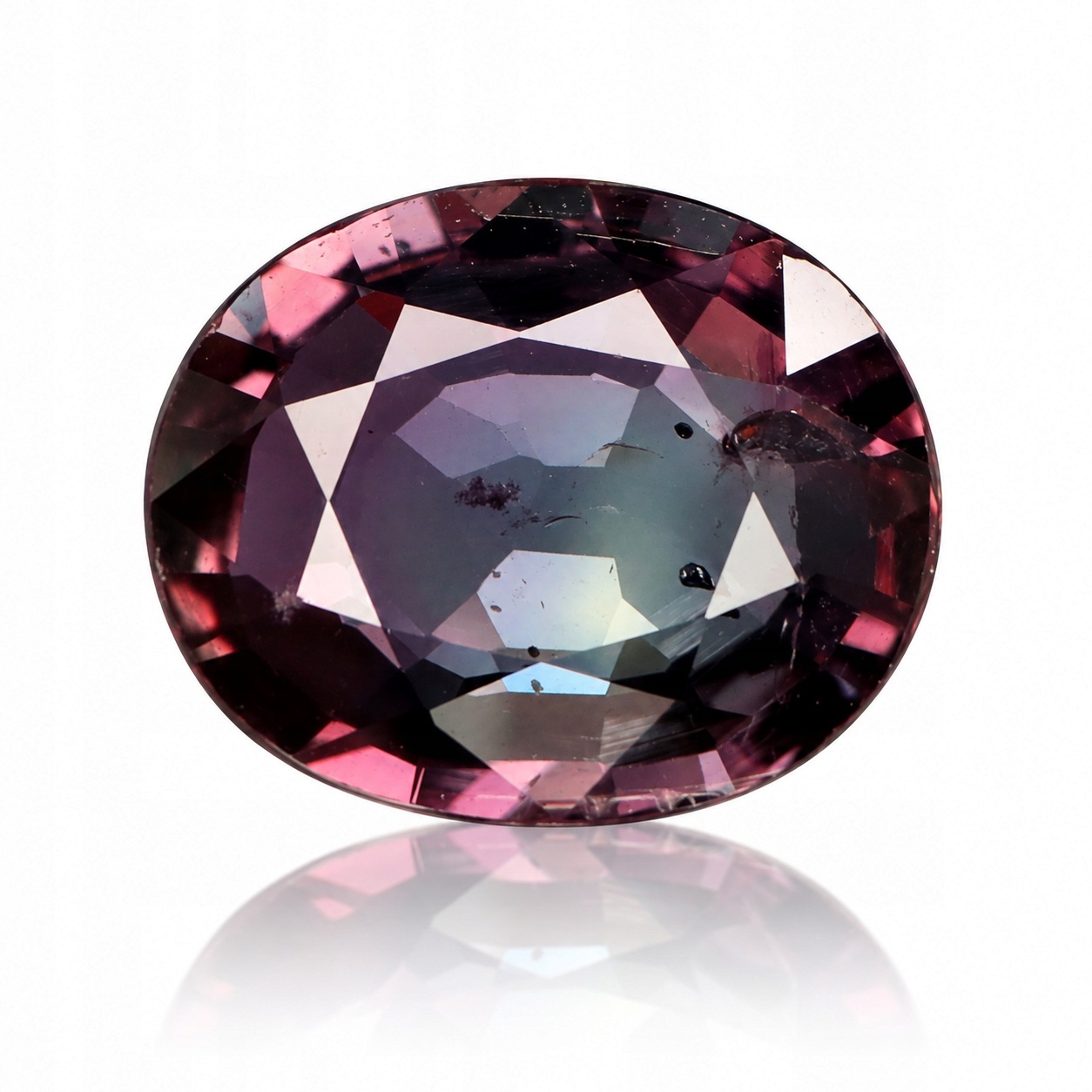 Přírodní safír 1.00 ct Bi-Color: Fialový Ovál SI2 certifikát Wbd