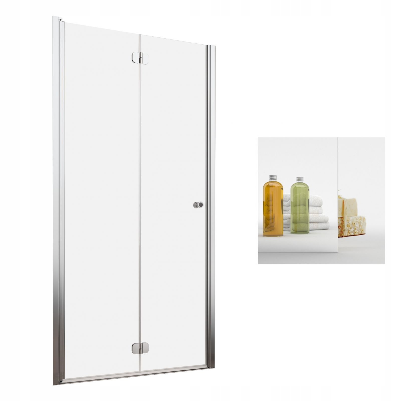 Drzwi prysznicowe szklane prysznic 70 L mirror