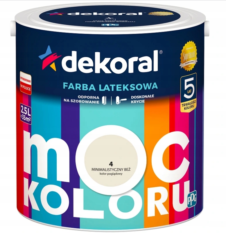 

Dekoral Farba Moc Koloru 2,5l Minimalistyczny Beż