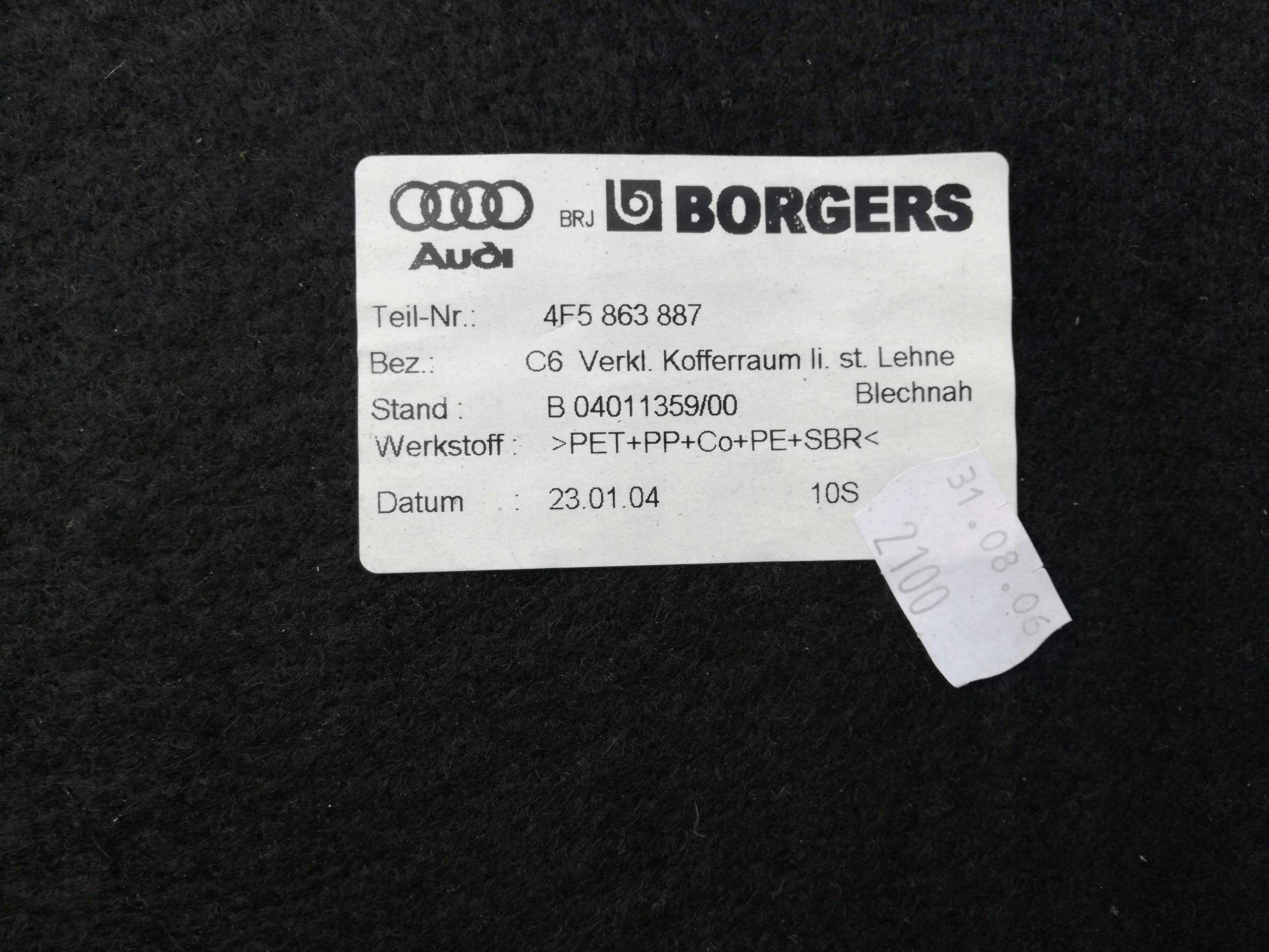 side boot AUDI A6 C6 sedan