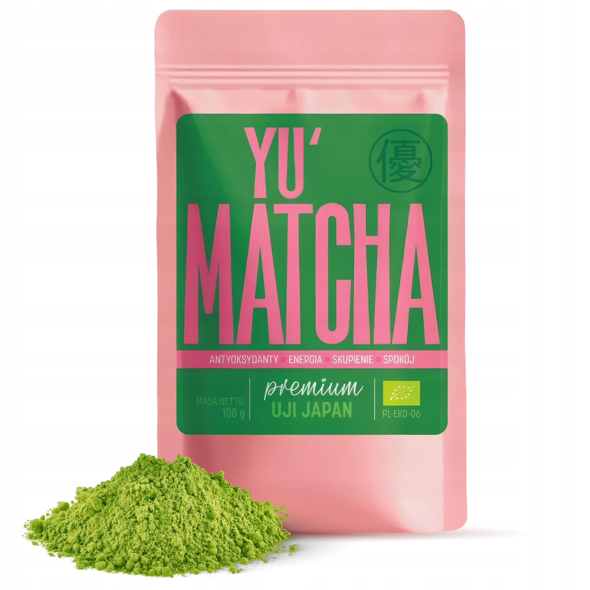 Matcha japońska premium Uji Bio 100g zielona herbata w proszku tradycyjna