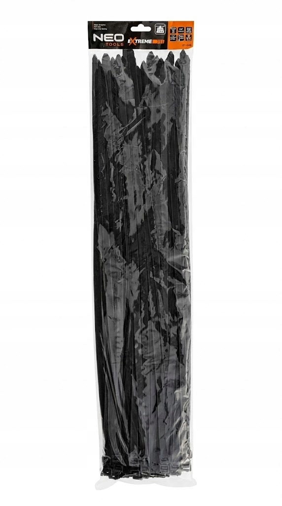 Opaski zaciskowe XXL długie mocne Extreme 12mm × 700mm czarne 50 szt. Neo