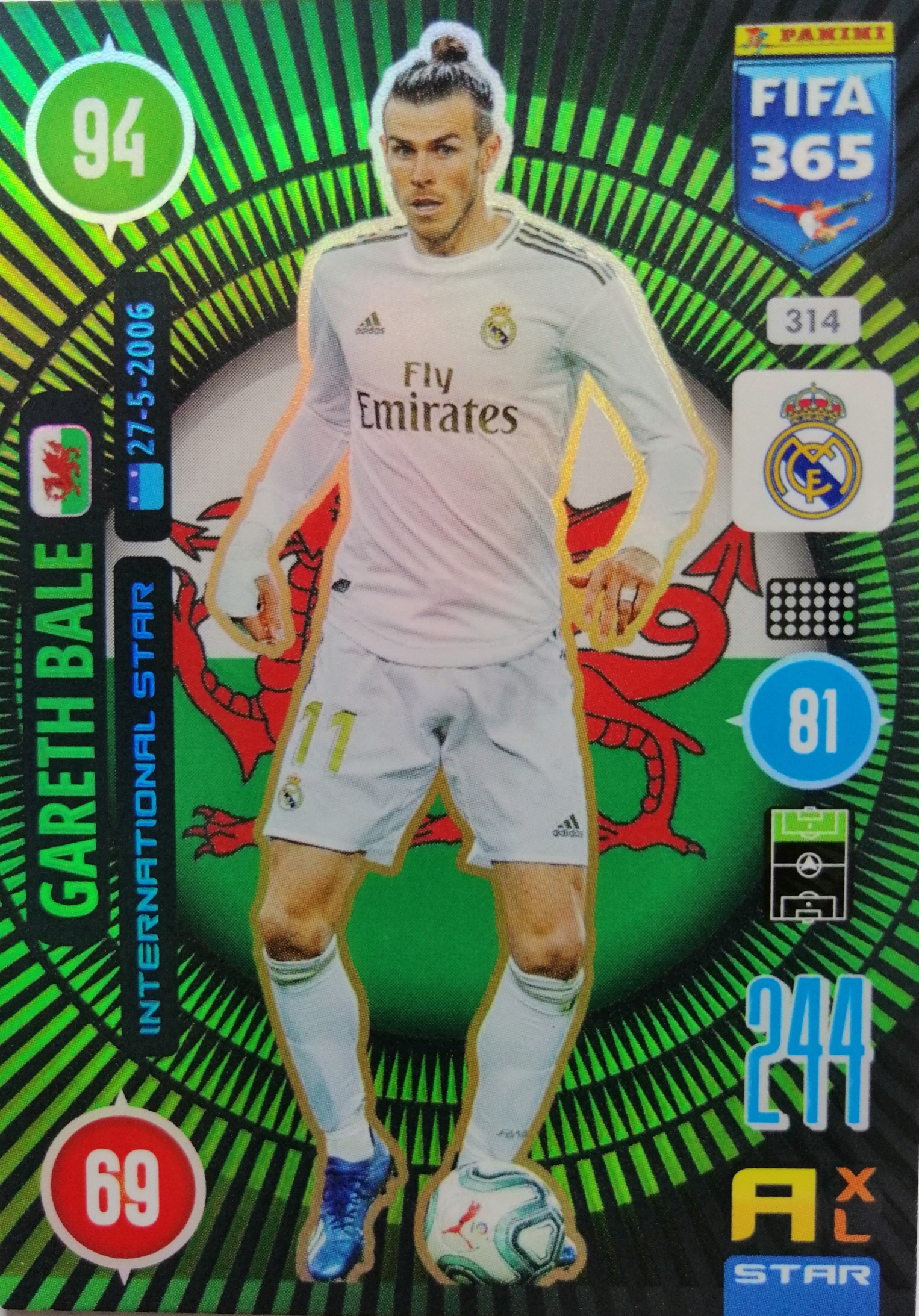 FIFA 365 2021 INTERNATIONAL STAR 314 GARETH BALE