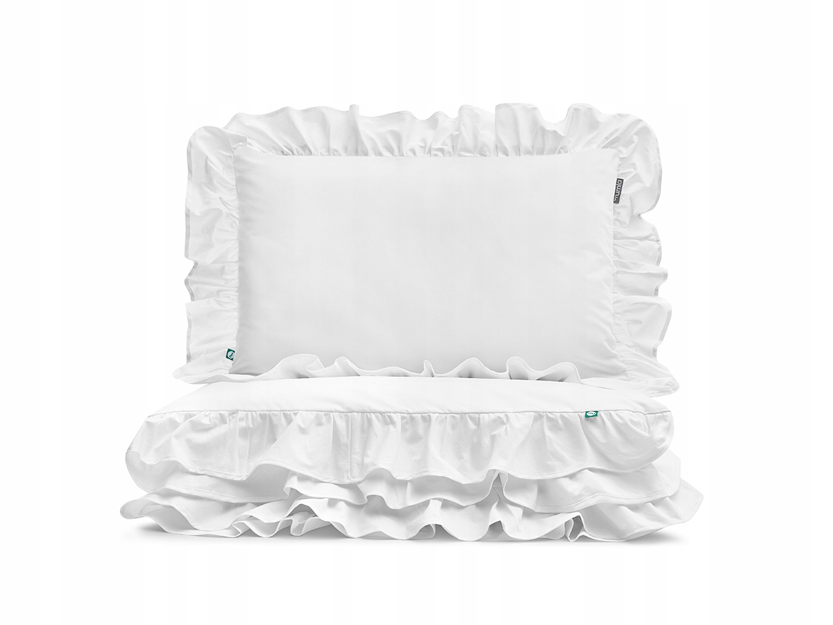 Posteľná Bielizeň Biela s volánom 140x200 cm 1x 60x50 cm Mumla