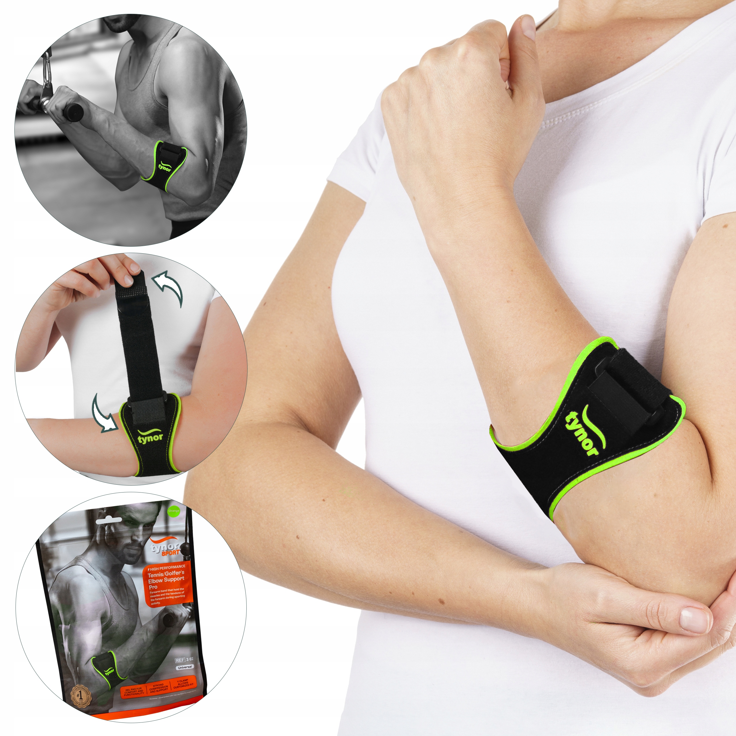 Stabilizator Łokcia Neopren Orteza Opaska Łokieć Tenisisty Golfisty Sport