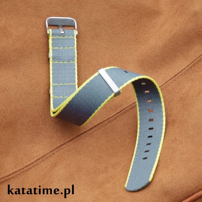 PASEK NATO 22 mm do zegarka nylonowy wodoodporny szary srebrny SUPER JAKOŚĆ Marka inny