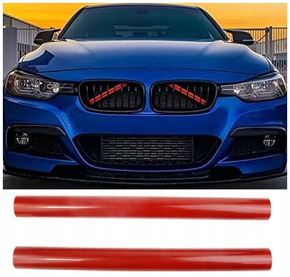 Nakładki V-brace x2 Poprzeczki Grill Bmw 1-2-3-4 Epman Czerwone