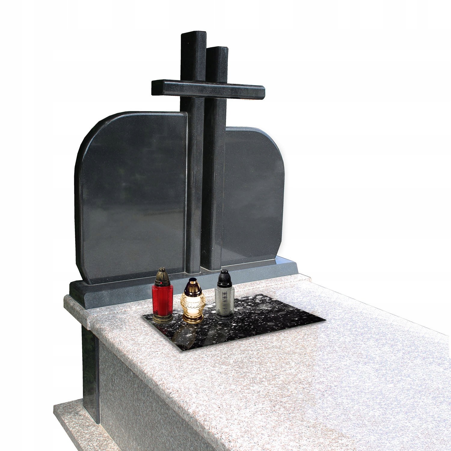 Podstawka do ZNICZY we WZORY na CMENTARZ POMNIK Szyba Hartowana 52x40cm Długość 40 cm