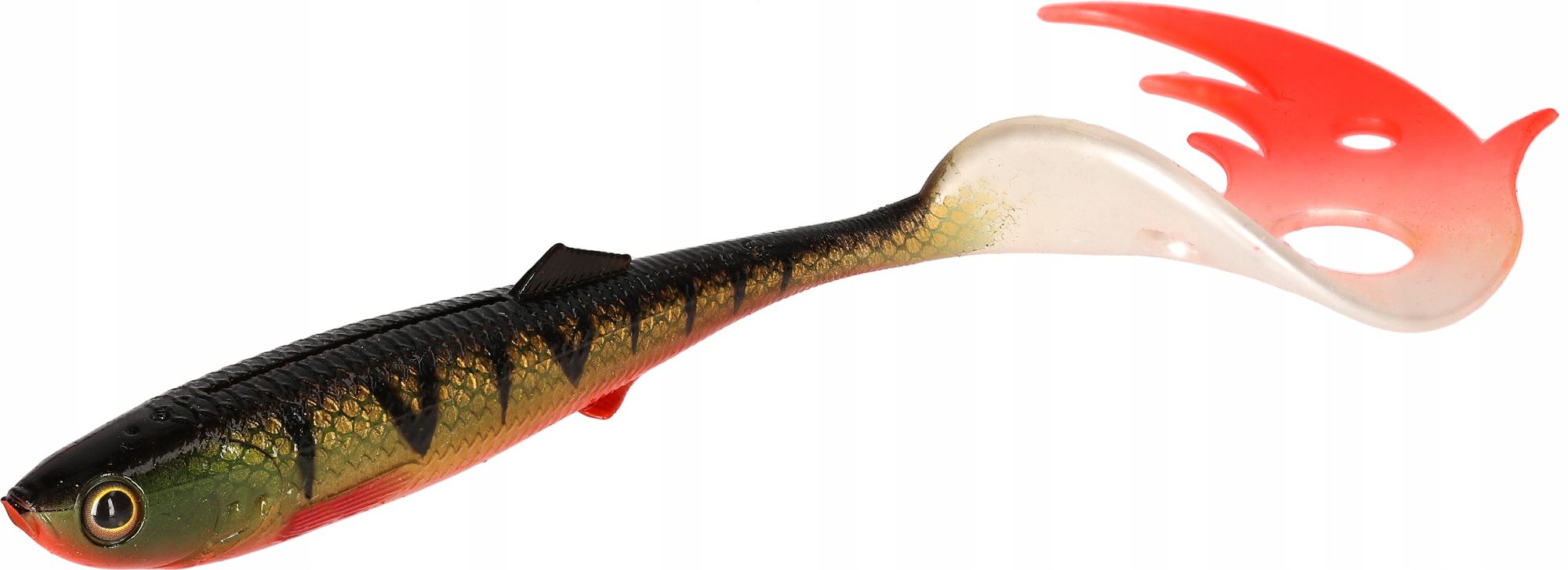 Guma Mikado Sicario Pike Tail 24cm 67g Bloody Perch 1szt PMSCT-24-BP