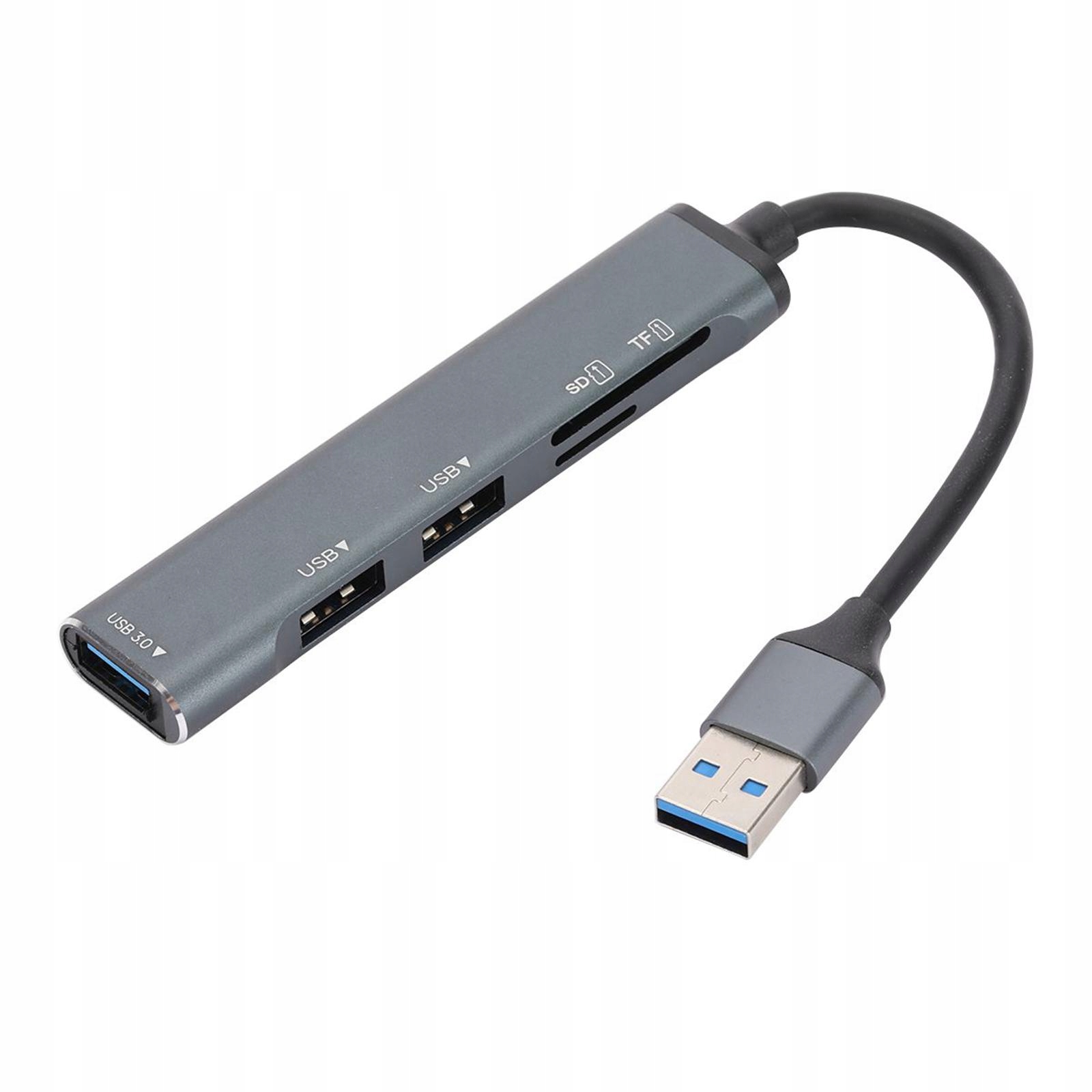 Kompaktowy koncentrator USB 3.0 / czytnik kart TF 5 w 1