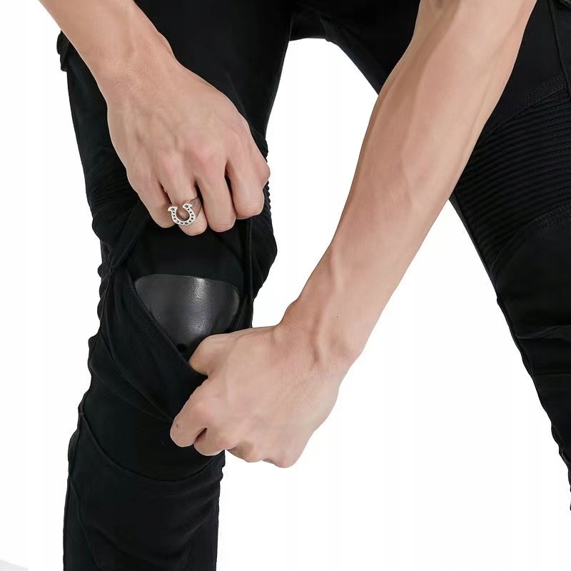 SPODNIE MOTOCYKLOWE BOJÓWKI MĘSKIE JEANSY KEVLAR Model JEANES MESKIE
