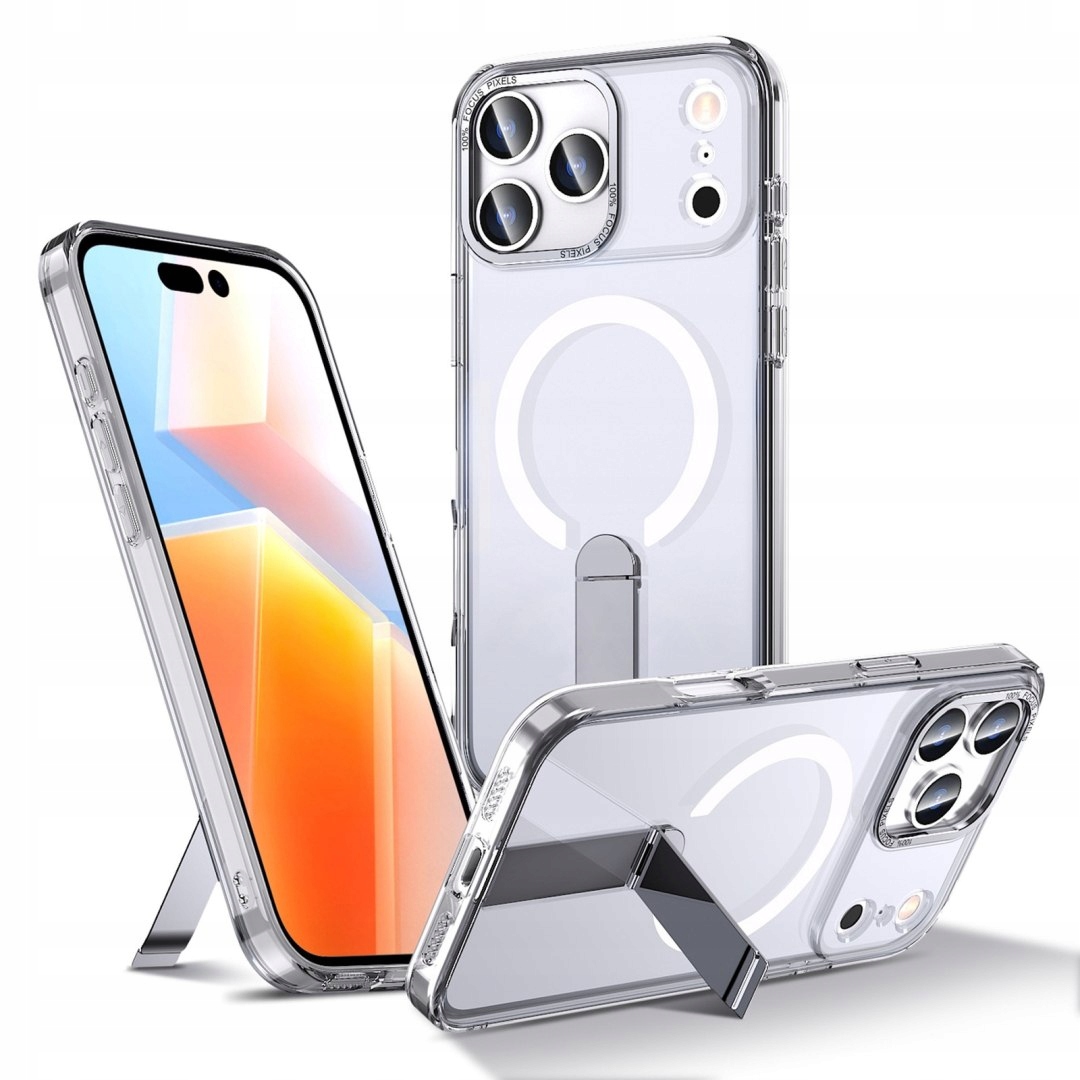 Etui pokrowiec z podstawką na iPhone 17 Pro z podstawką MagSafe przezrocz