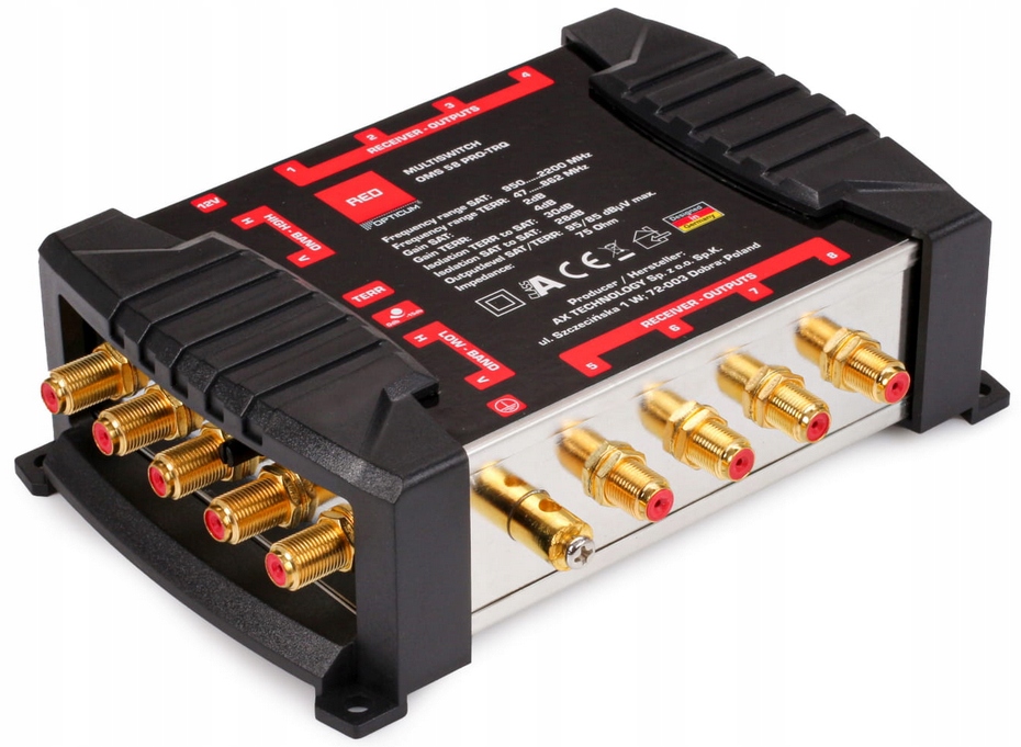 

Multiswitch 5/8 Opticum Oms 8 Wyjść DVB-T2 Sat 5x8