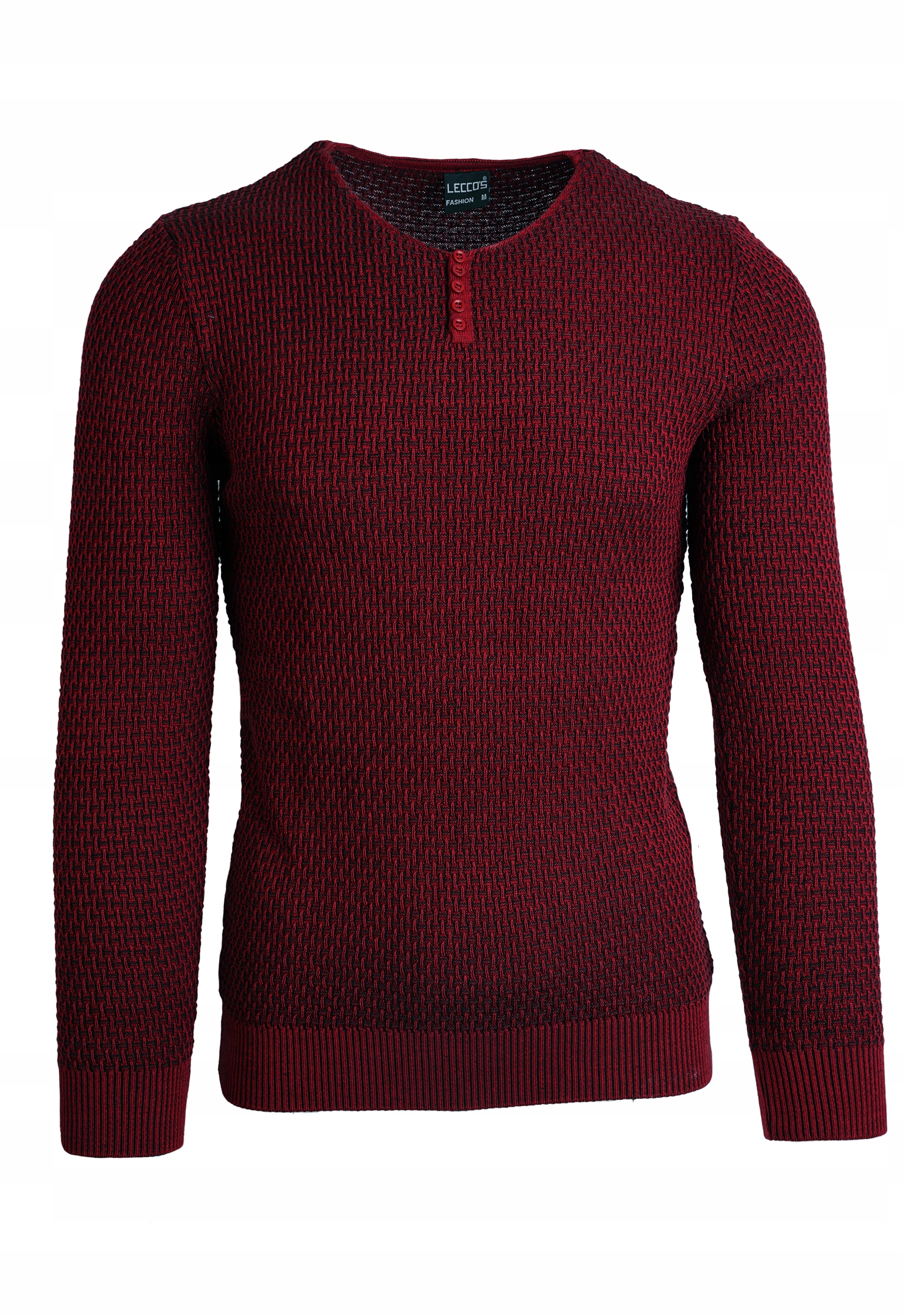

Sweter Męski Cienki Slim Fit Sweterek Bordowy XL