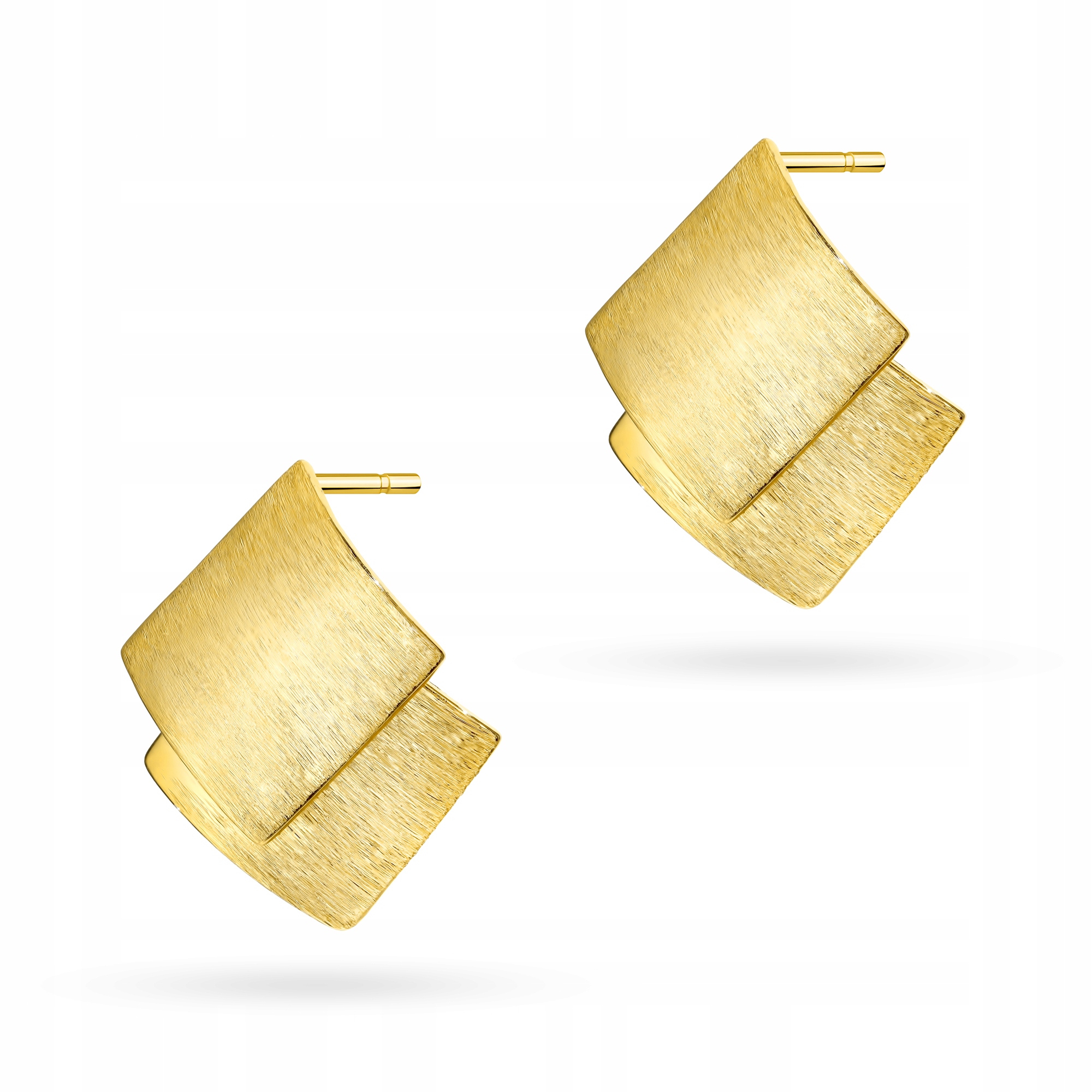 Stříbrné Náušnice Dámské na tužku ryzost 925 Saténové Romby Krabička