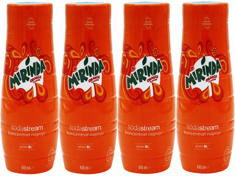 6x SYROP SODASTREAM KONCENTRAT MIRINDA DO SATURATORA 9L NAPOJU z 440ml Marka SodaStream