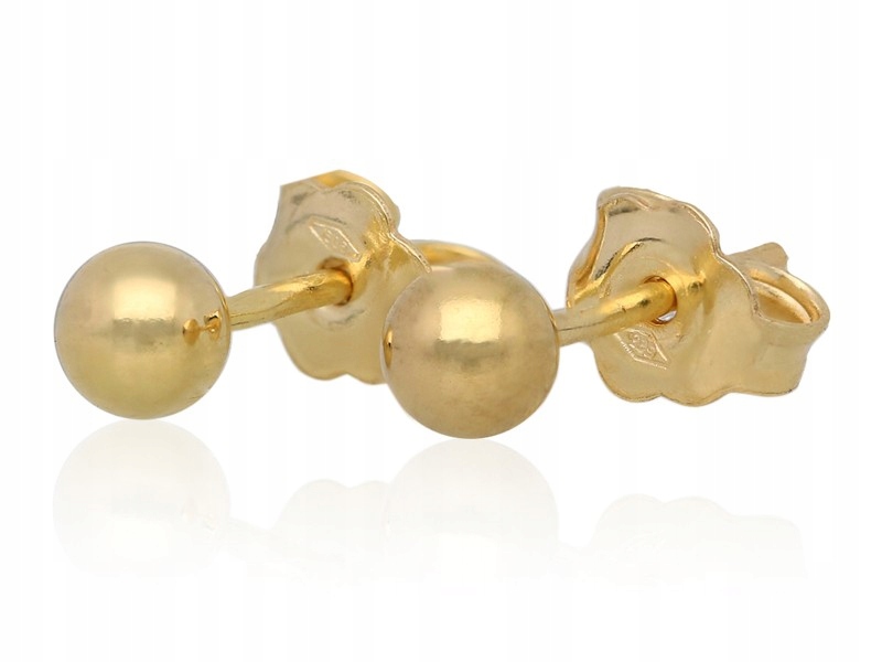 

Złote Kolczyki Małe Kulki,złoto 585,NA Prezent 3MM