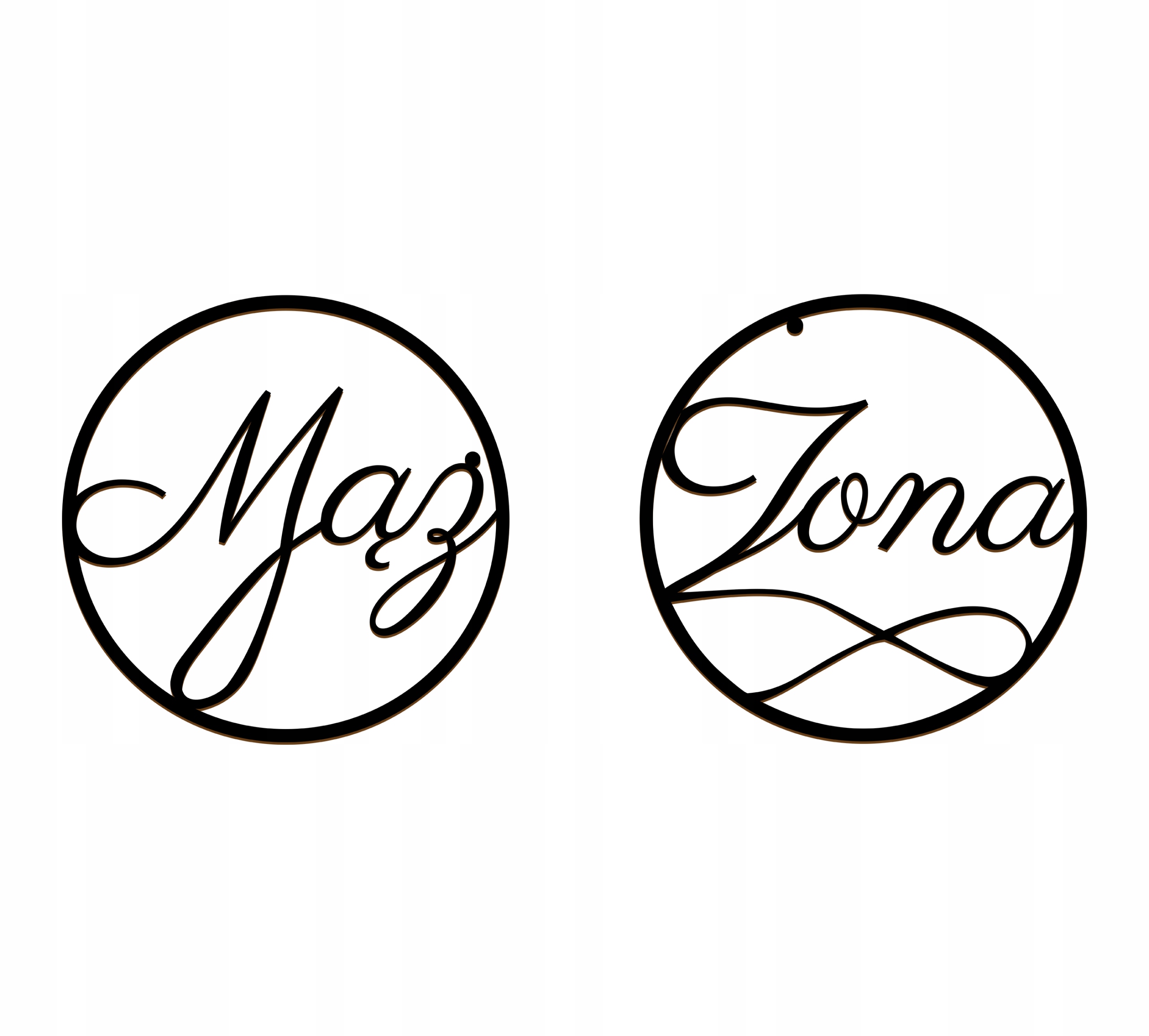 OBRĘCZ MĄŻ ŻONA KOMPLET 40 CM WESELE ŚLUB CZARNY