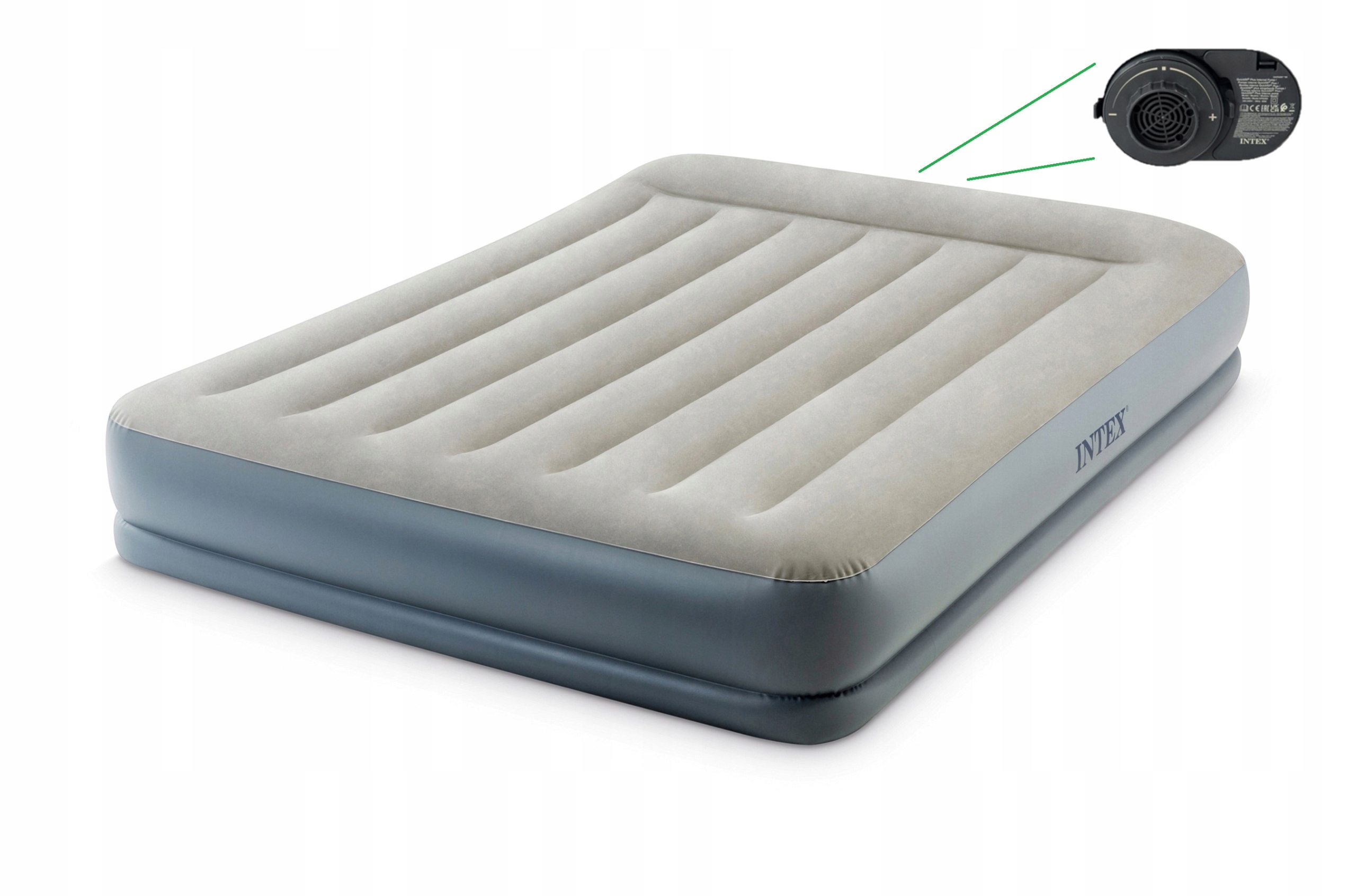 Materac do spania z pompką 152x203x30 64118 Intex