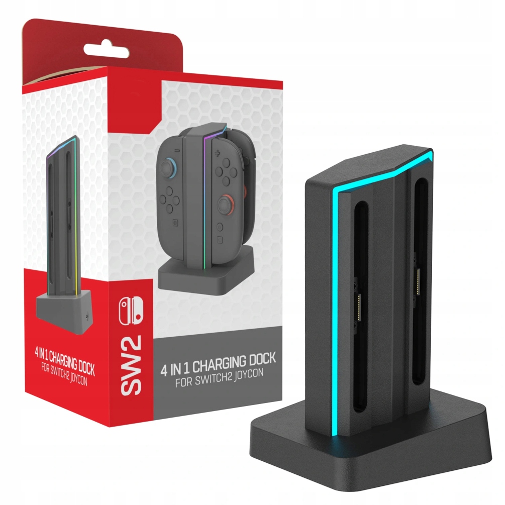 IRIS Podstawka ładująca ładowarka na 4 joy-con'y do Switch 2 czarny