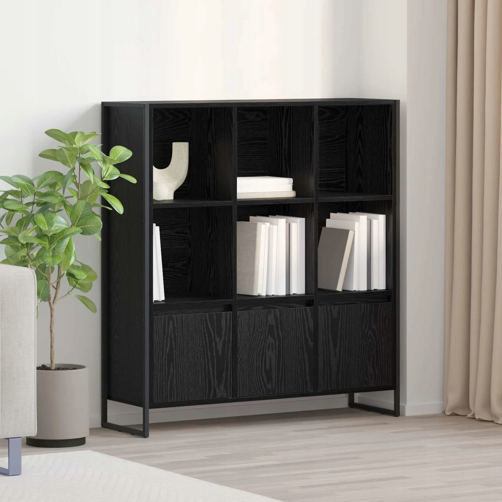 vidaXL Knihovna 2 pcs Černý dub 99,5 x 30 x 108 cm kompozitní dřevo