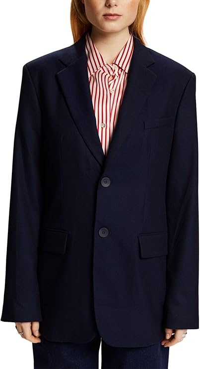 Esprit Tmavě Modrá Sako S Klasickými Klapkami 44 J_a