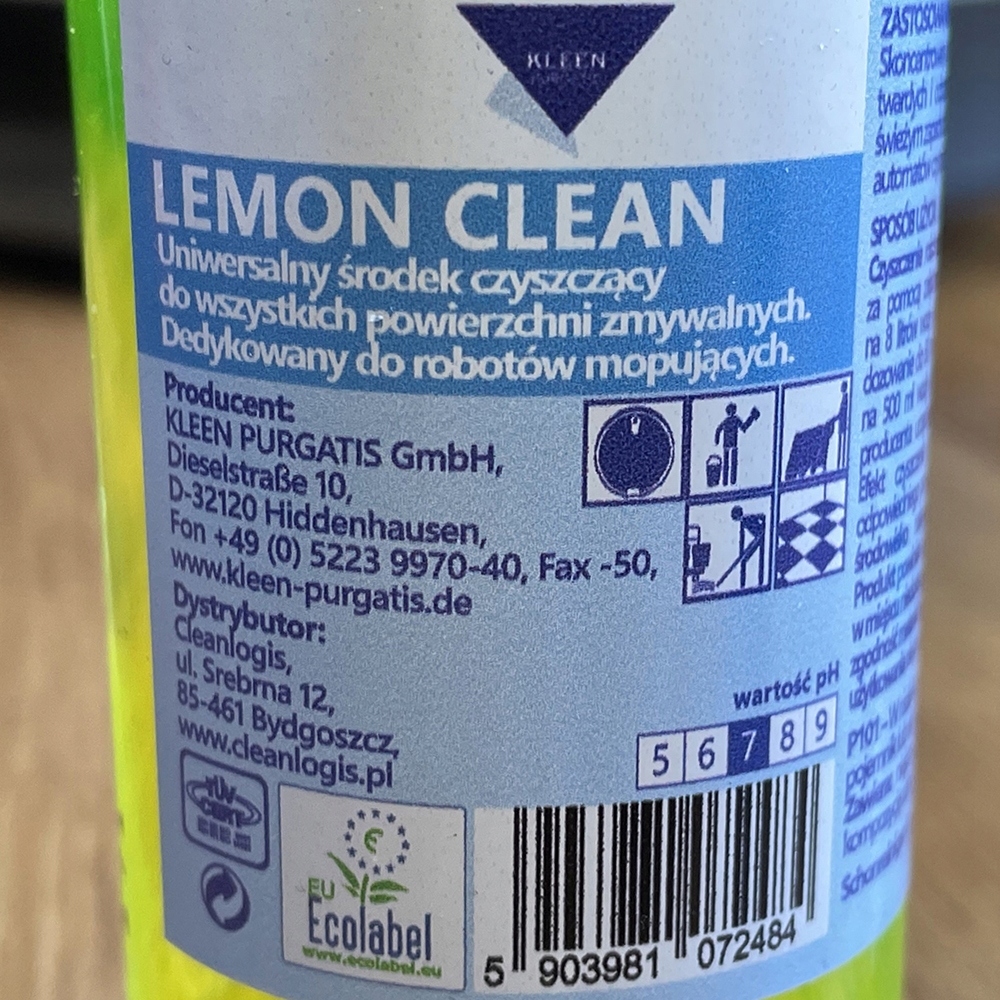 Płyny do Robotów mopujących odkurzaczy myjących podłogi uniwersalny zestaw Cechy dodatkowe bez smug ekologiczny