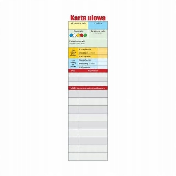 

Karta ulowa (10szt)