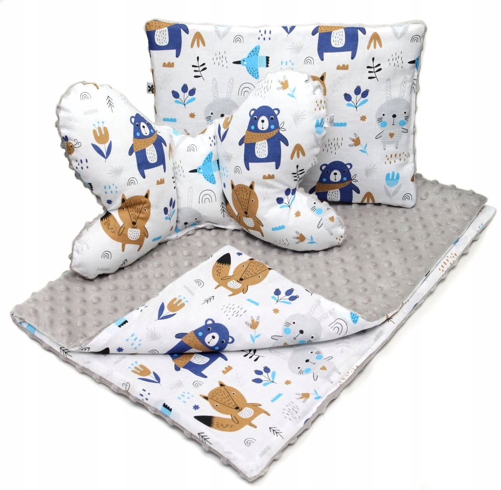 

Zestaw Minky Do Wózka 3W1 Kocyk Poduszka Motylek